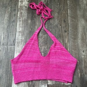 Knit halter top pink and never worn